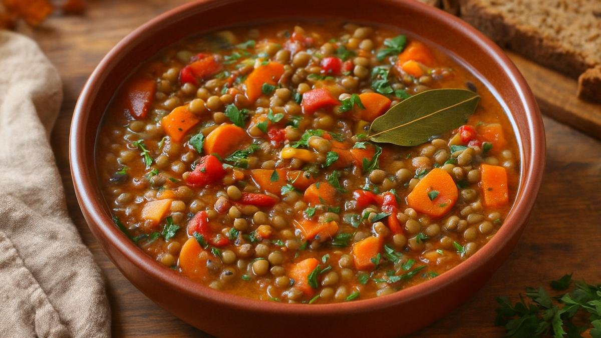 Чечевица с овощами и травами Чечевица с овощами и травами