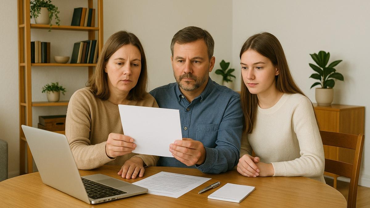 Родители рассматривают документы о компенсации обучения Родители рассматривают документы о компенсации обучения