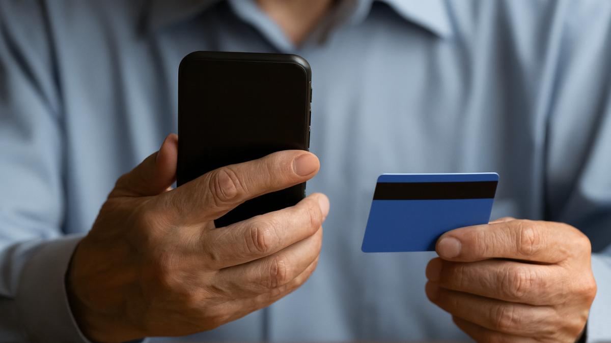 Пожилой мужчина с телефоном и картой