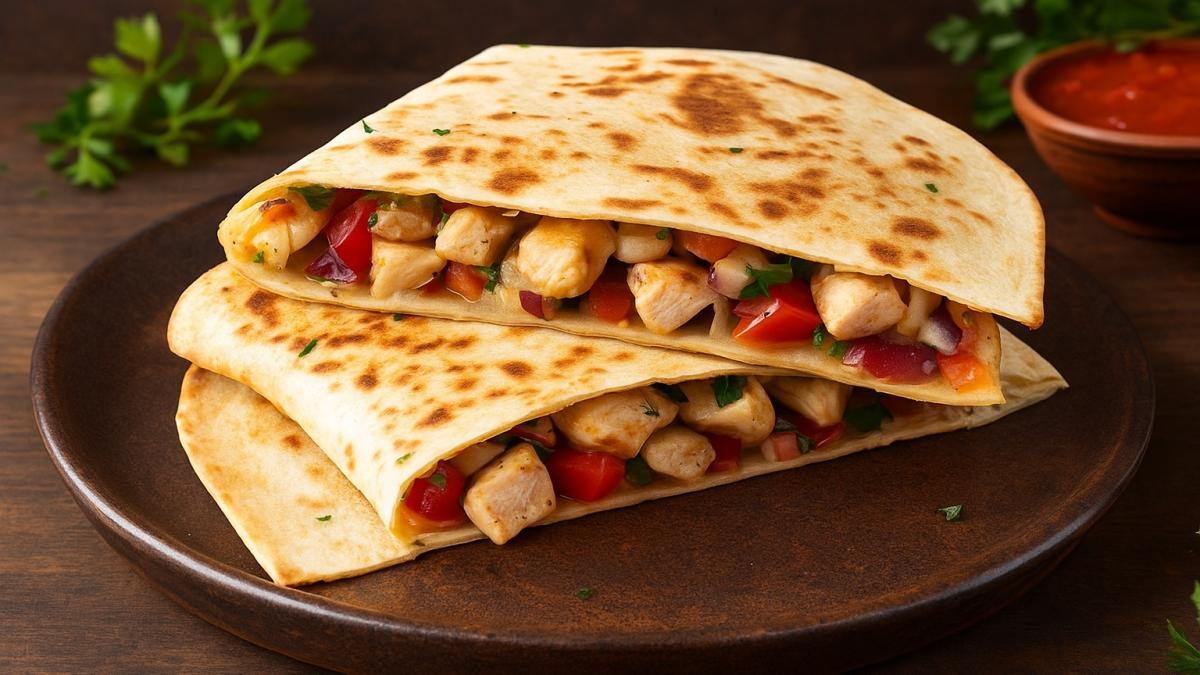 Кесадилья с курицей и овощами Кесадилья с курицей и овощами