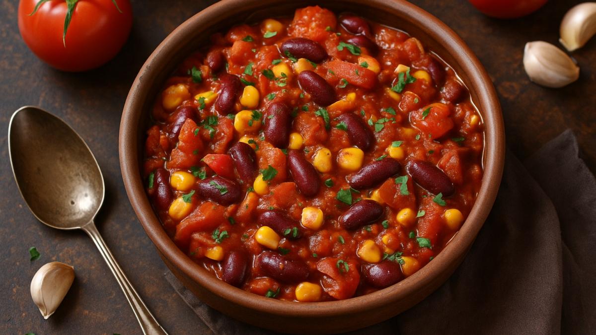 Красная фасоль с кукурузой и томатами Красная фасоль с кукурузой и томатами