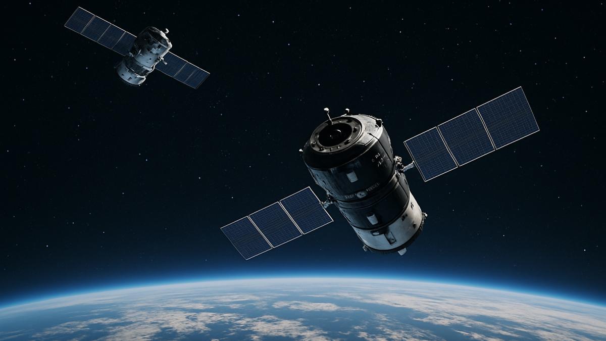 Два спутника в космосе