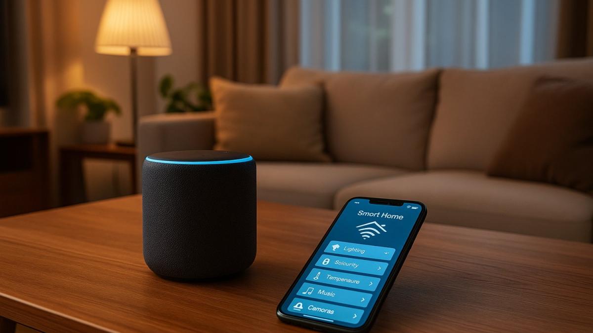 Современная гостиная с умными гаджетами