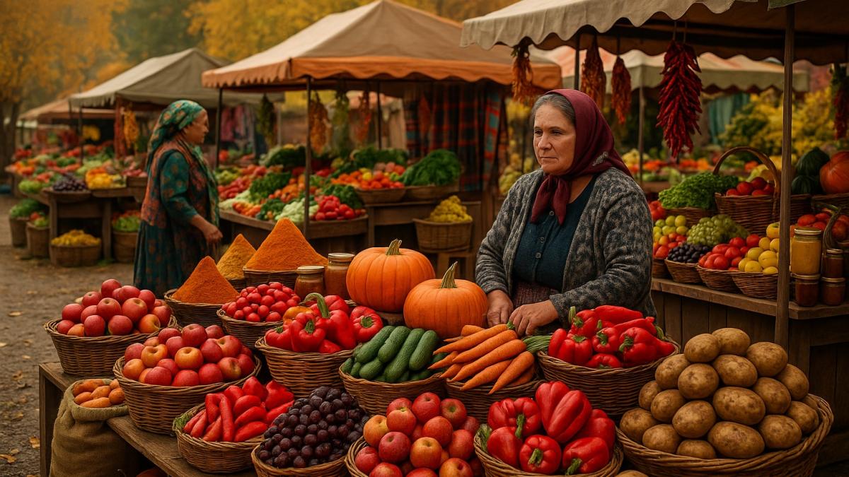 Сельский рынок осенью