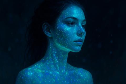 Художники-футуристы представляют биолюминесцентную кожу как новый эстетический стандарт