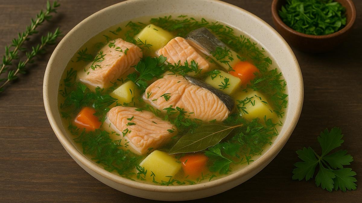 Корякский суп из рыбы с травами