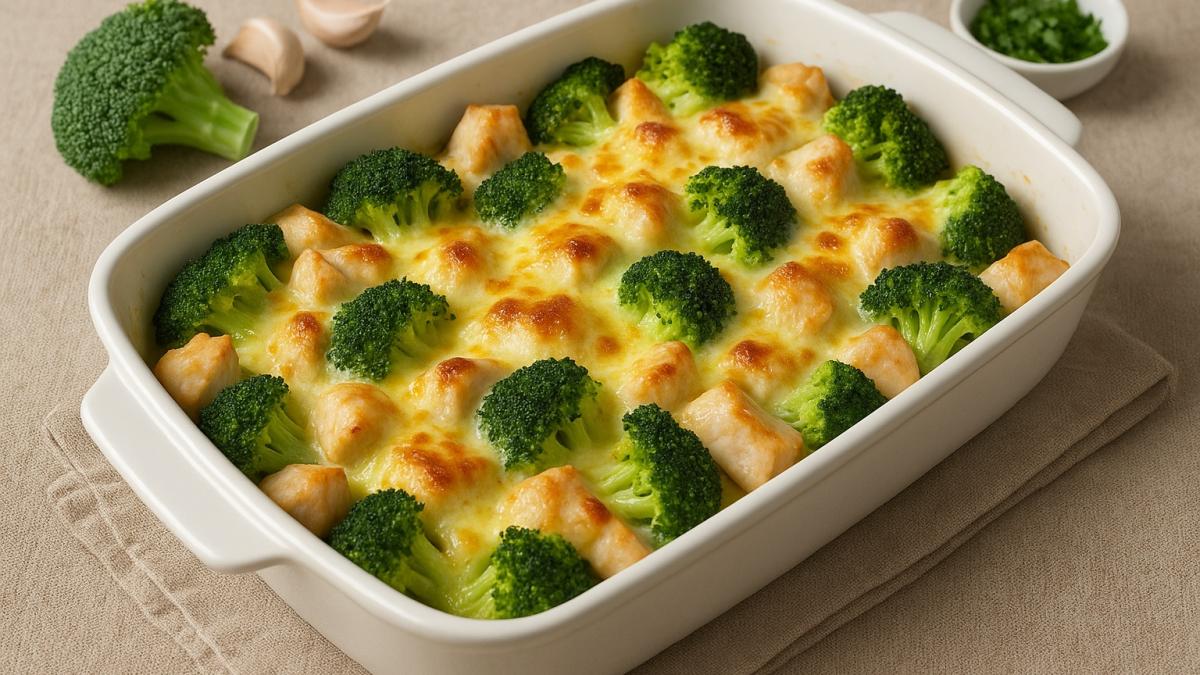 Запеканка с курицей и брокколи