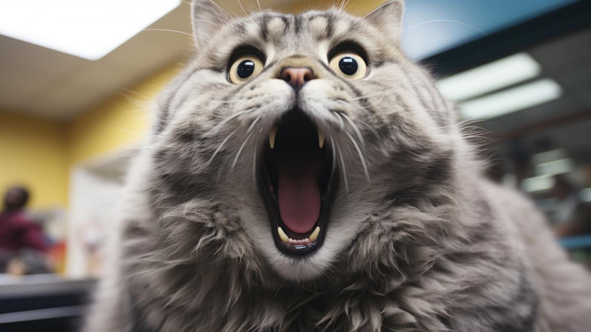 Испуганная кошка