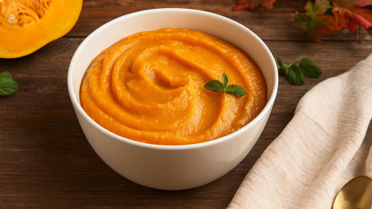 Пюре из тыквы с мёдом и сливками Пюре из тыквы с мёдом и сливками