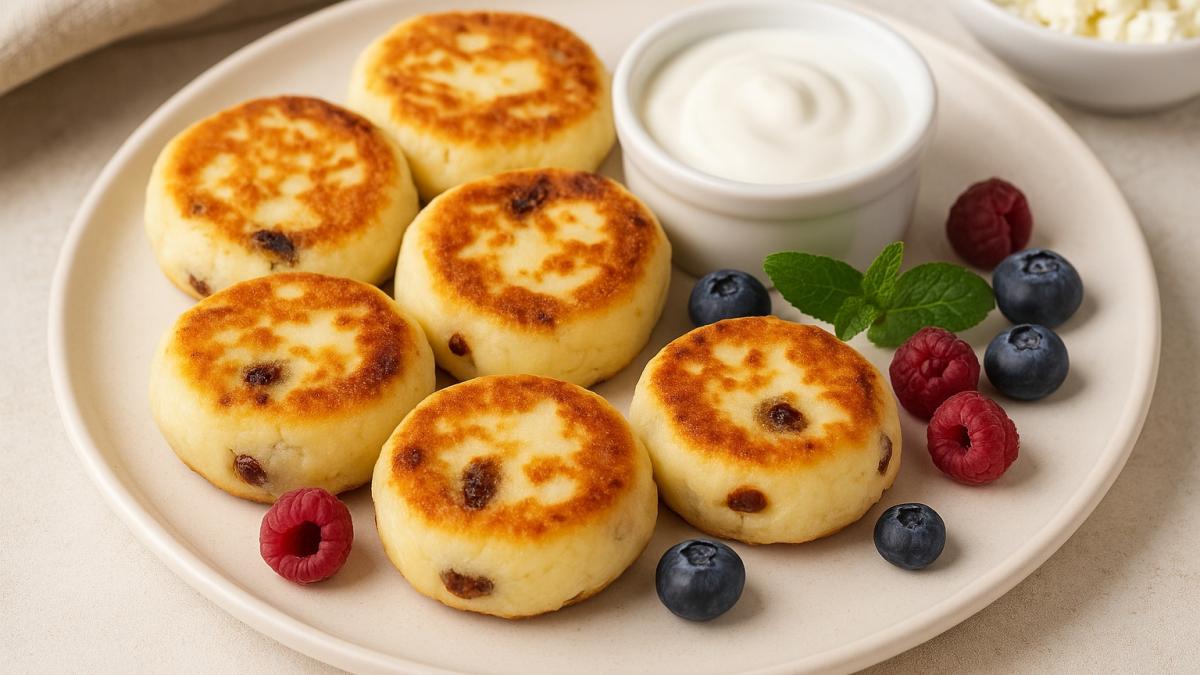 Домашние сырники с изюмом Домашние сырники с изюмом