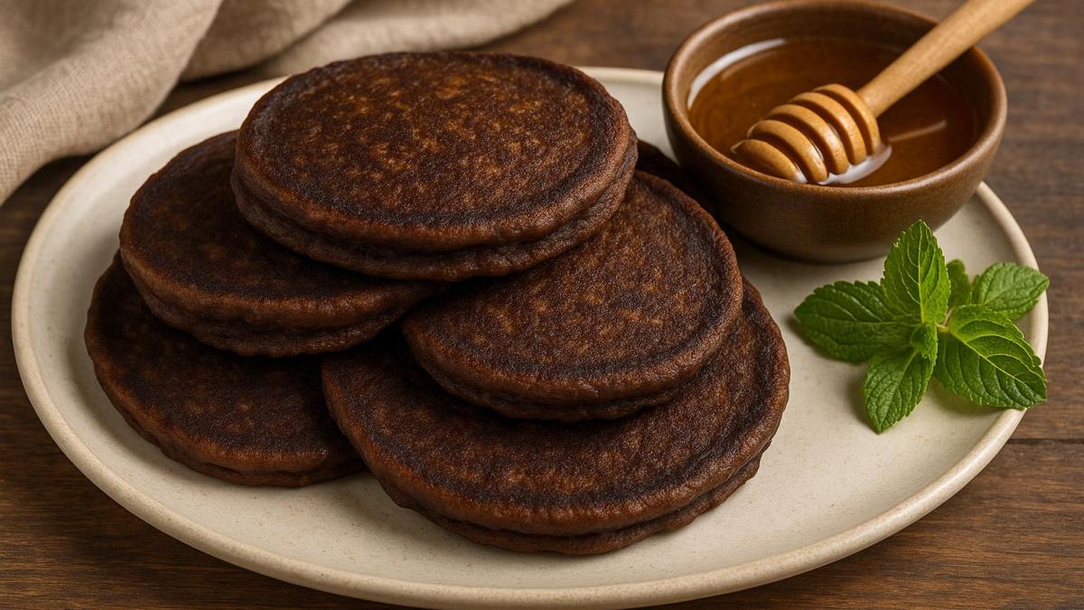 Оладьи на черёмуховой муке с мёдом Оладьи на черёмуховой муке с мёдом