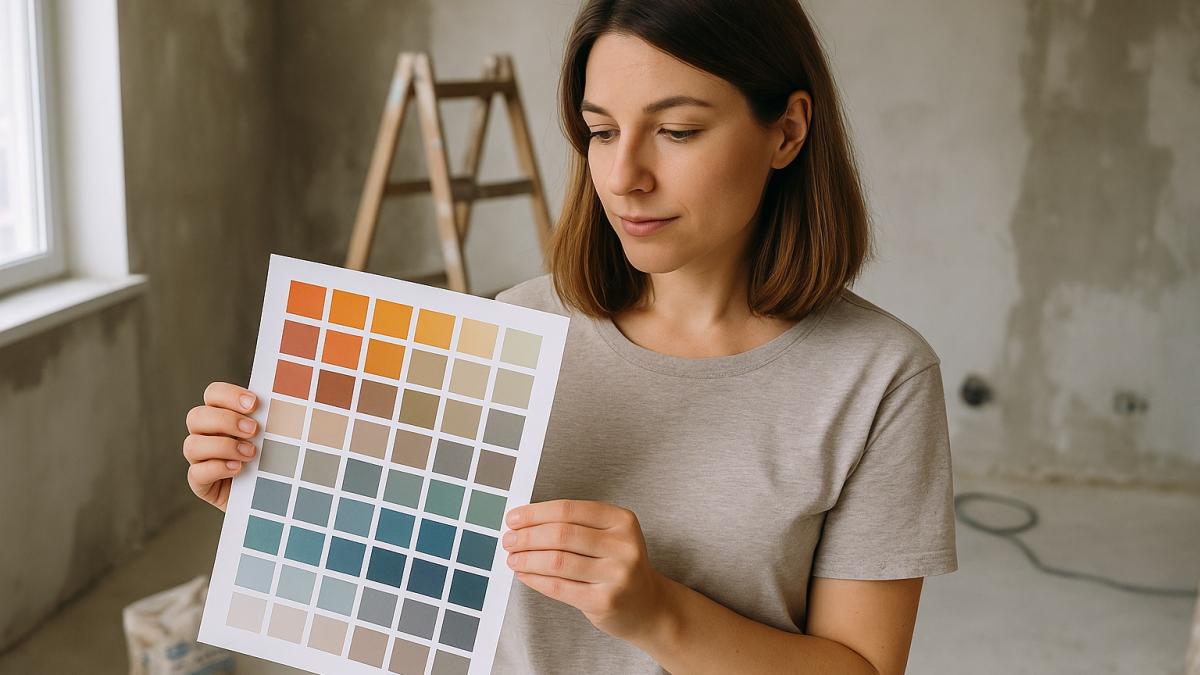 Девушка с цветовой палитрой