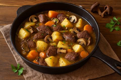 Шеф-повар отметил, что жаркое из оленины с грибами и картошкой — классика северной кухни для холодного сезона