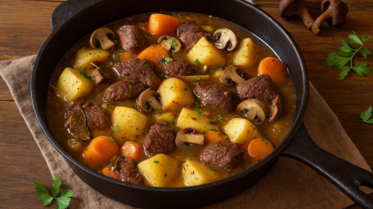 Жаркое из оленины с картошкой и грибами Жаркое из оленины с картошкой и грибами