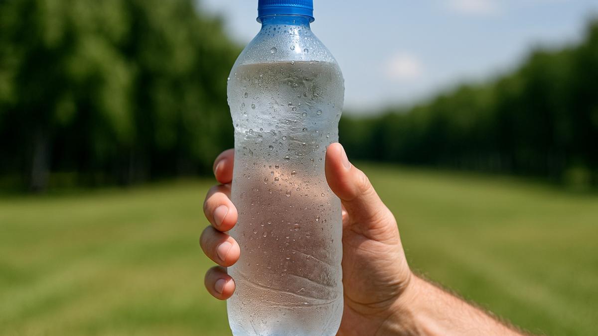 Бутылка с ледяной водой