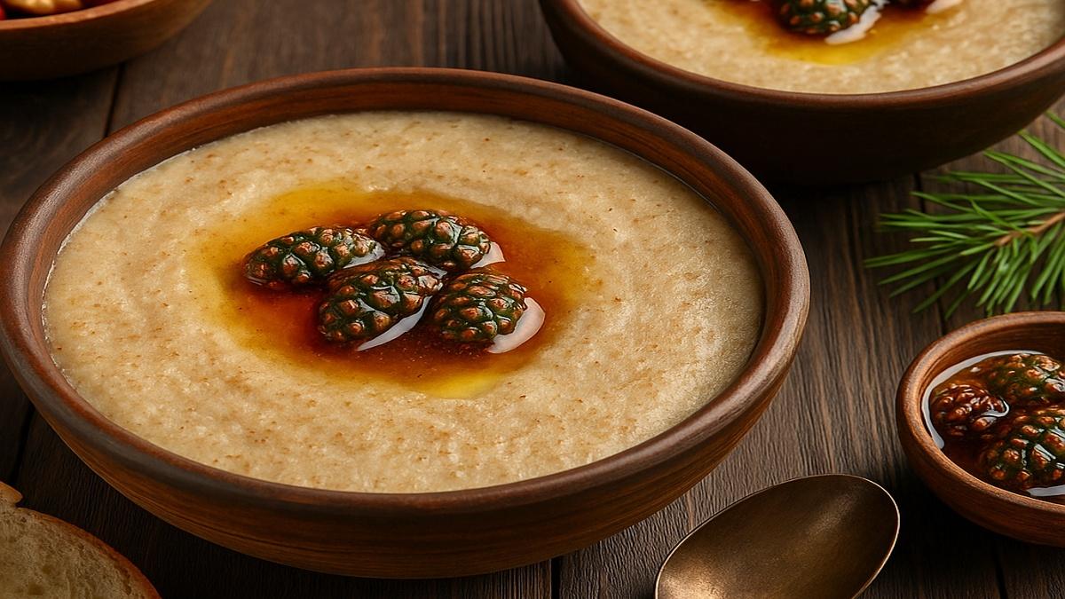 Каша из толокна с вареньем из шише Каша из толокна с вареньем из шише