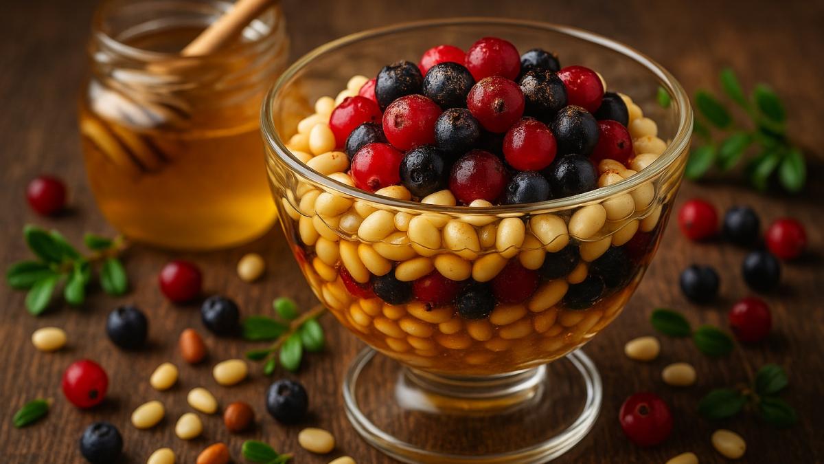 Кедровые орехи с медом и ягодами Кедровые орехи с медом и ягодами