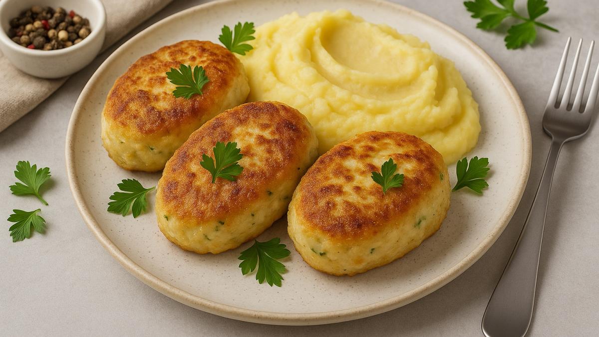 Рыбные котлеты с пюре Рыбные котлеты с пюре
