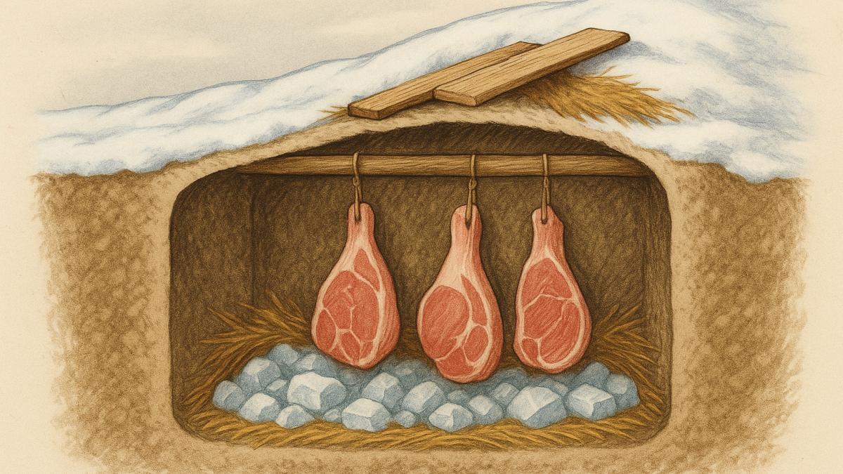 Заготовка мяса на зиму в ледяных ямах Заготовка мяса на зиму в ледяных ямах