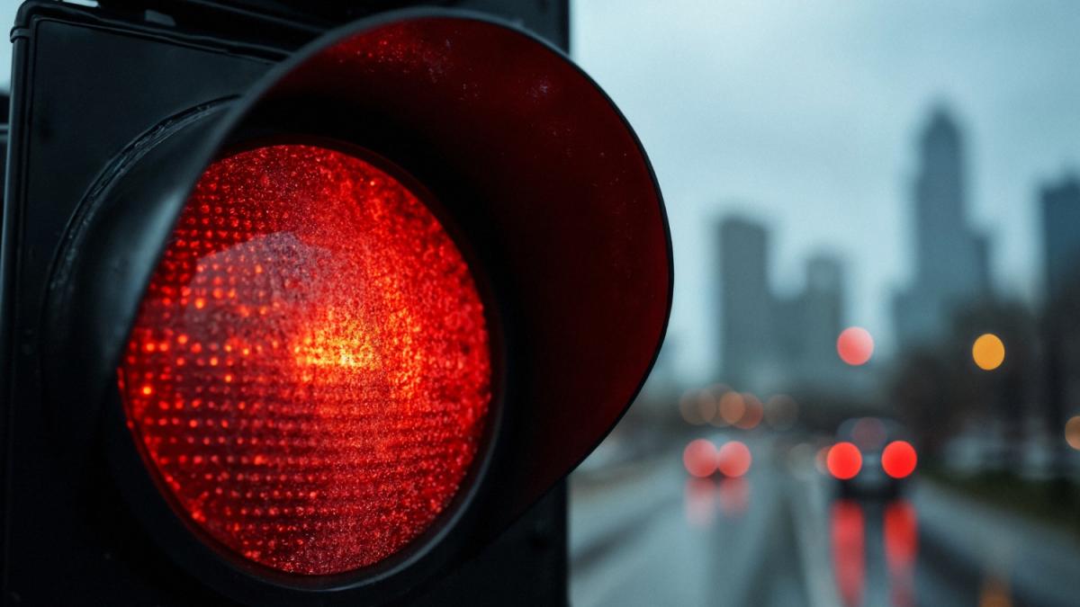 Красный сигнал светофора