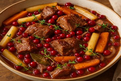 Рецепт ягнёнка с брусникой, пастернаком и тимьяном — блюдо для летнего ужина