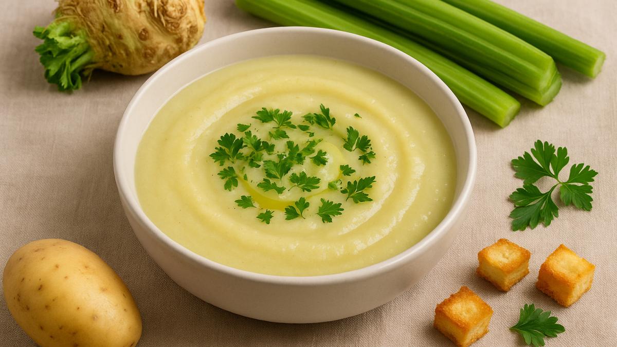 Суп-пюре из сельдерея и картофеля Суп-пюре из сельдерея и картофеля